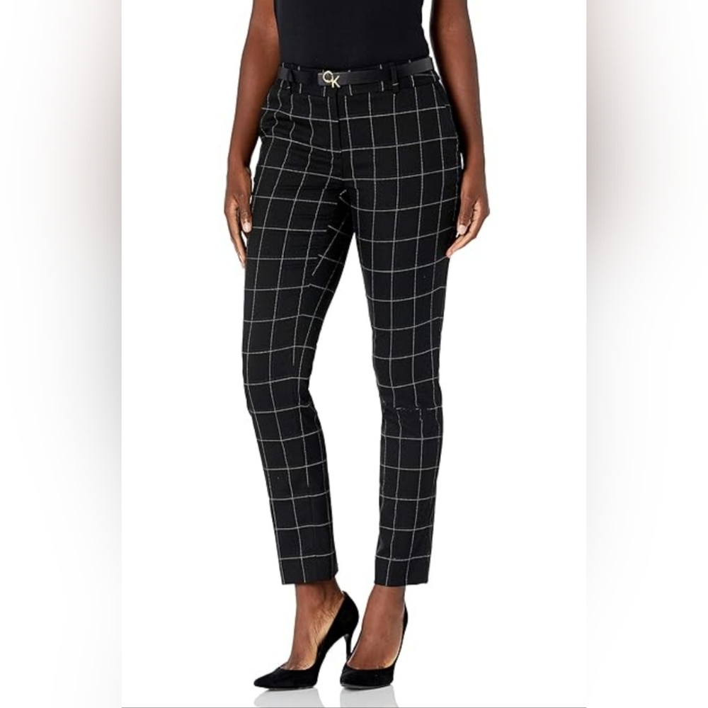 Ivanka Trump Women's Black Checkered Pants